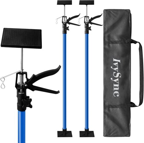 IvySync Cabinet Jack for Installing Cabinet，Adjustable 3rd Hand Support Pole Extend from 45 to 114 inches,Premium Steel Cabinet Lift Jack Support up to 154 lbs，2 Pack with Storage Bag (Dodger Blue)