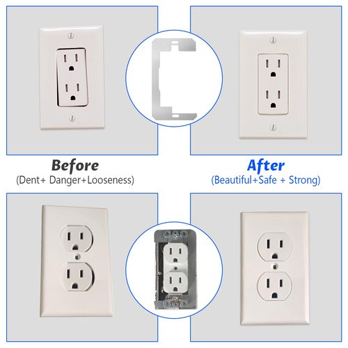 12 Pcs Wall Plate Spacer for Loose Outlet Plug Flush Fit Device Leveling Plates Shims for Wall Outlet Electrical and Electrical Boxes Switches Repair