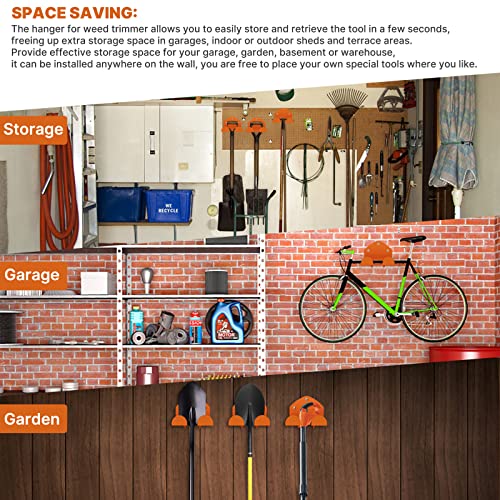 Garage Organization Weed Eater Holder Shed Organizer, Trimmer Rack Garden Power Tool Hanger for Grass Lawn Mower, 2 Pack
