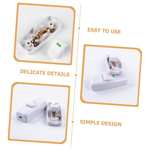 10Pcs Replacement Inline Switch for Table Lamp Convenient Bedside Lamp Control Durable Single Control Circuit Switch for Easy Use for Home Lighting