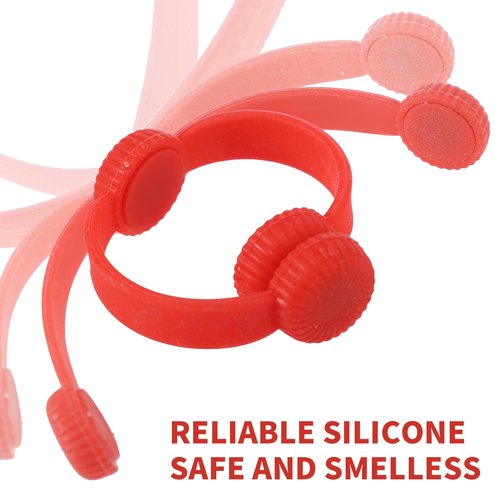 4pcs Air Fryer liner Magnets Set, Universal Fit Strip-Shaped Air Fryer Silicone Magnet Buckle with 8 Single Silicone Magnetic Buckle for Protecting Basket from Scratches Fixing Parchment Paper(Red)