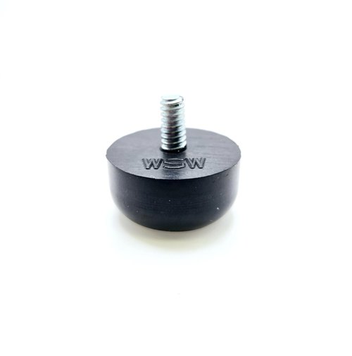 10-24 Screw in Equipment Foot Spacer Leveler 1" Round Threaded Stud Bumper Feet with #10 x 3/8" Galvanized Steel Screw for Machinery, Tools, Furniture, Outdoors, and Shop Tables (4 Pack)