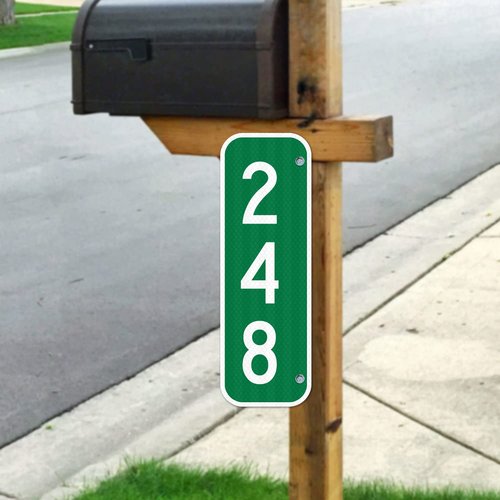 911 Address Sign, Custom Emergency Vertical Mailbox Reflective Sign, Ideal For Driveway, Multi Unit Buildings and House, 6x18 Inches, 3M EGP Reflective .063 Aluminum, Fade Resistant
