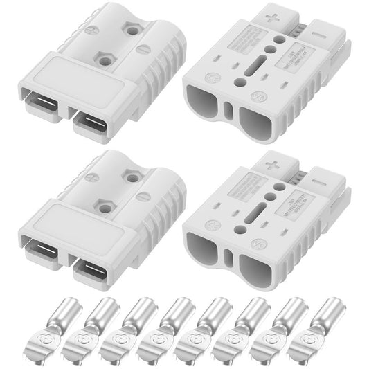 furwishlisting Anderson Connector 175A 600V Battery Quick Connect/Disconnect for 1/0-4 AWG Cables, Anderson Plug for Winch, Trailer, RV, Forklift (Gray, 4 PCS)
