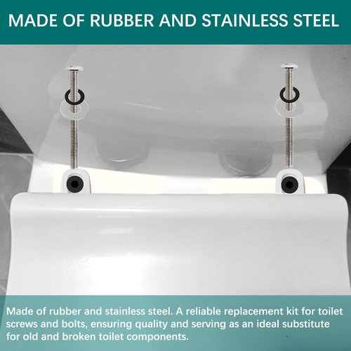 Toilet Seat Hinge Screw Kit - 2-Pack Toilet Hinge Screw for Top Mount Toilet Seat Tightening, Blind Hole Fixing. Easy to Install. Compatible for TOTO Toilet