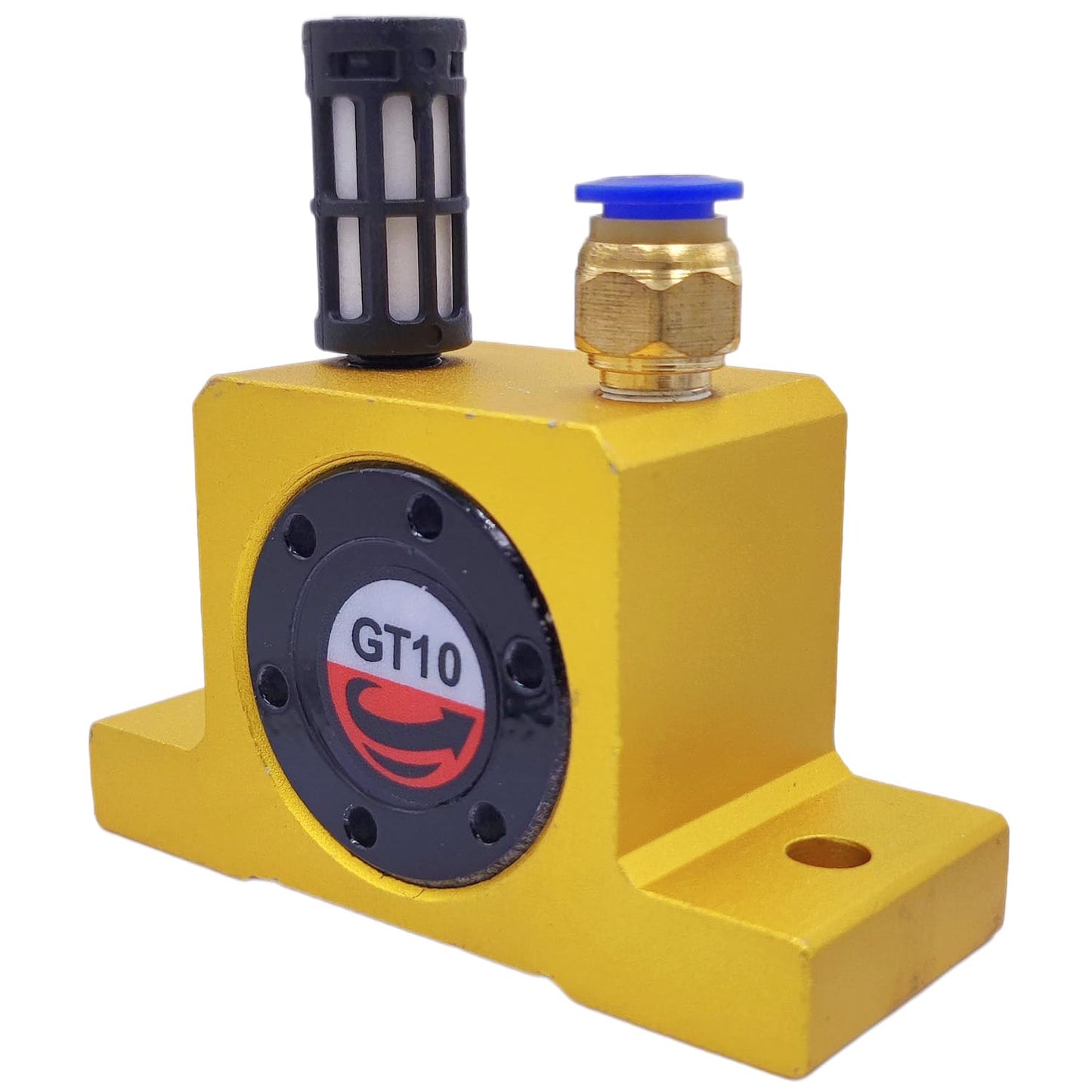 (2-Pcs) GT10 Pneumatic Air Turbine Vibrator GT Series 1/8" Industrial Pneumatic System Components Turbine Vibrators with hopper Golden Free Muffler (GT-10)