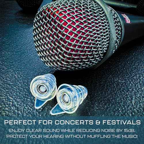 X15 High Fidelity Earplugs ? Reusable Hearing Protection with Two Sizes ? Concerts, Festivals, Musicians, Motorcycles, and Travel ? 15 dB Noise Reduction ? Clear & Comfortable