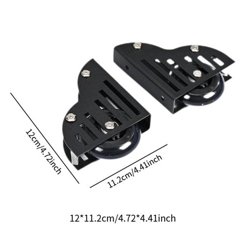 2X Heavy Duty Sliding Ladder Hardware Kit with Rolling Wheels for Cabinets and Library Ladders