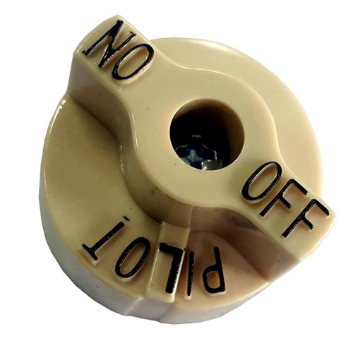 MCAMPAS Comb Gas Valve Beige Knob & 200-400°F Thermostat Dial Knob for Fryers, Range, Braising - 2 Pack