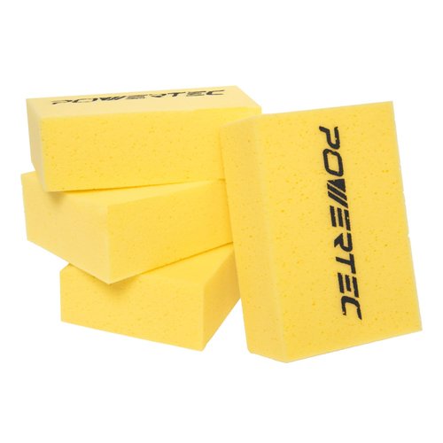 POWERTEC Large Square Grout Sponge – Professional Tile Grout Removal Cleaning Sponge – Heavy-Duty Absorbent Sponges, Multi-Purpose Cleaning Tool for Floors, Kitchen, and Bathroom – 4PK (72106)