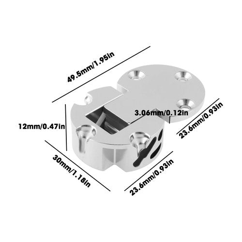 Briny River Zinc Alloy Half-Round Hinge 109278 for Desk Keyboard Drawer Tray Flap Table