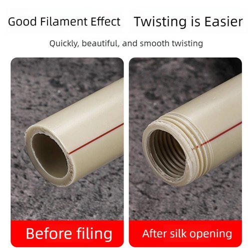 Integrated Internal & External Pipe Threading Tool, Dual-Function Pipe Thread Cutting Tool, 1/2'' 3/4'' 1'' Dies, Electric Drill Compatible PVC & Plastic Pipe Threader Kit for Home Repair (2PCS All)