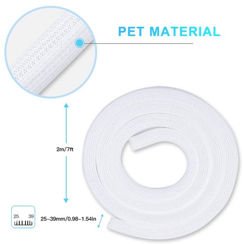 AGPTEK Cable Sleeve Cover, 10ft - 1.5 inch Desk Cord Organizer Cable Hider, Home Office Wire Management Computer TV Wire Loom Tubing, Pet Proof Cord Protector, from Cat Dog Chewing, White
