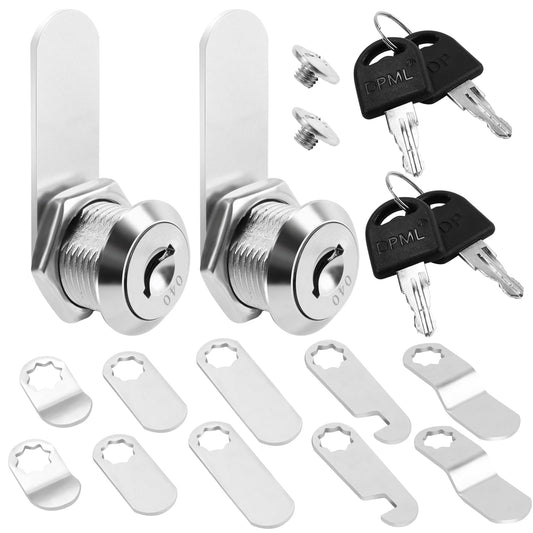 5/8'' Alloy Cam Locks with Keys, for Mailbox, Toolbox and Pickup Trucks,RV Compartment Storage Locks (2 Pack)