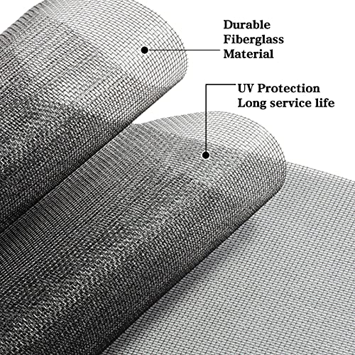 TOOLTRIZ 48 x 118 Inch Charcoal Fiberglass Window & Screen Door Replacement Mesh