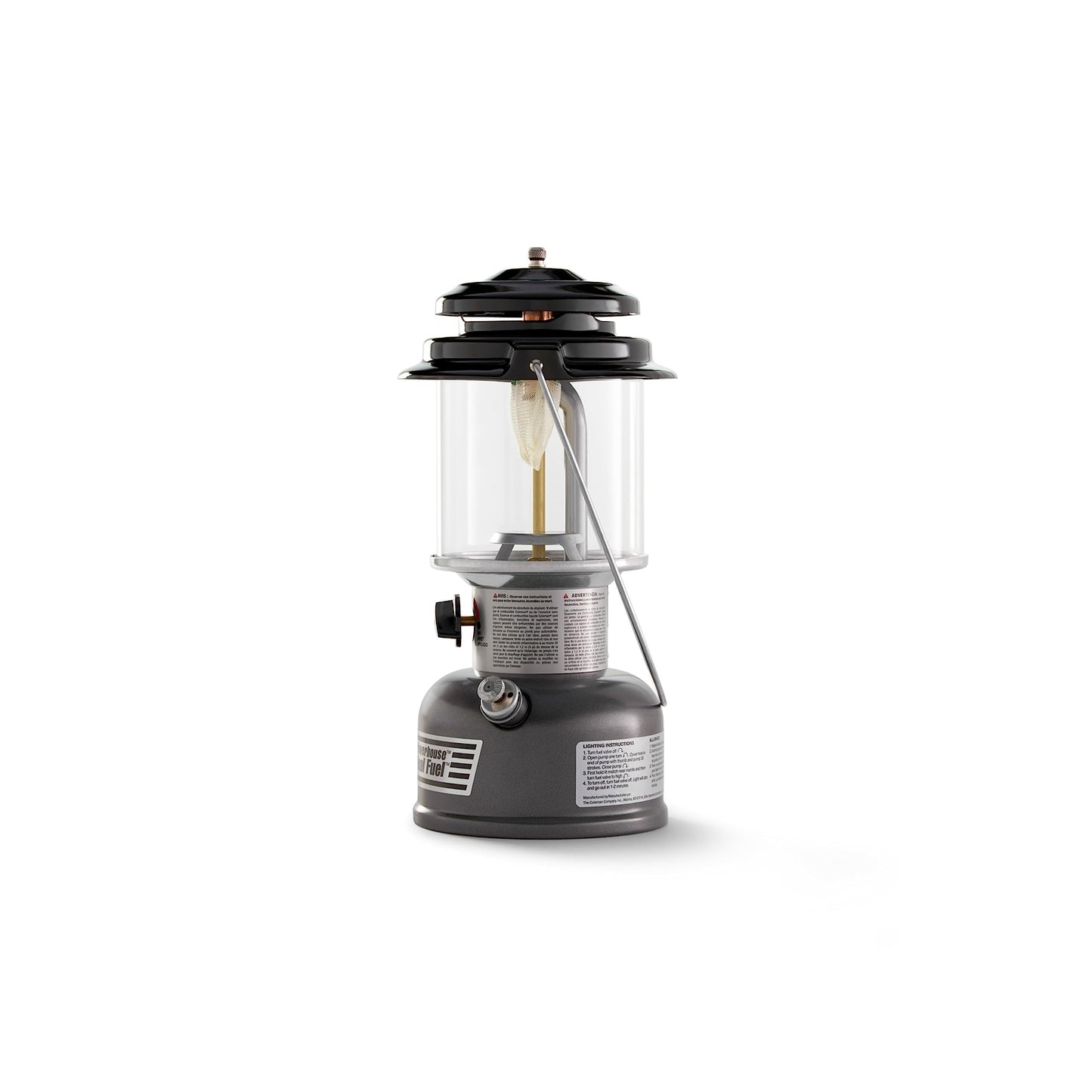 Coleman Powerhouse Dual Fuel Lantern Shines up to 800 Lumens 2-Mantle Lantern Uses Coleman Liquid Fuel or Gasoline with Adjustable Brightness Carry Handle Mantles & Funnel Included