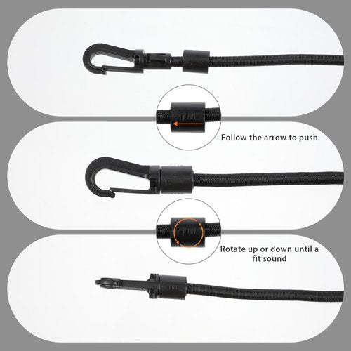 1/4" x 10' Elastic Bungee Shock Cord Kayak Stretch String Rope with Bungee Shock Cord Hook Shocks Cords Rope Bungees Straps for Kayak Boat Camping AccessoriesExercise Fitness and Outdoor Enthusiasts