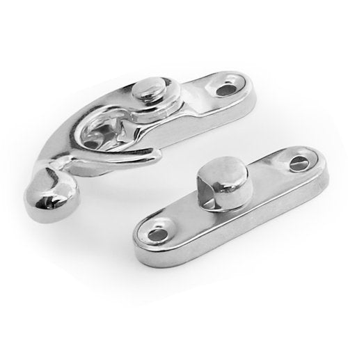 Biaungdo 5pcs Retro Vintage Style Swing Bag Clasp Closure Lock Latch for Furniture Wooden Box Jewelry Case Silver Tone with Mounting Screw & Screwdriver, 33 x 29 mm