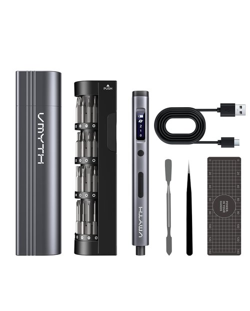 VMYTH iDriver ES1 3.7V Electric Screwdriver, Mini Precision Screwdriver Set, 60 Magnetic Bits, Magnetic Storage, 5/32''Hex, Precision Repair Tool Kit for Electronics Phone Camera Laptop Watch