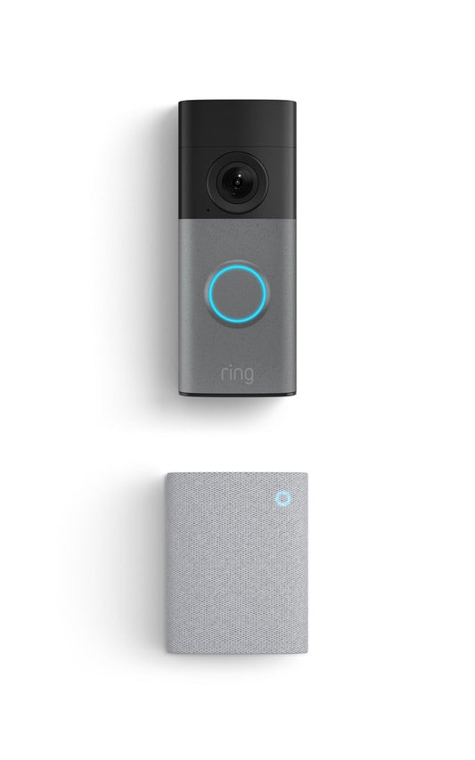 Ring Wired Doorbell (newest model), Speckled Gray with Chime (newest model), White