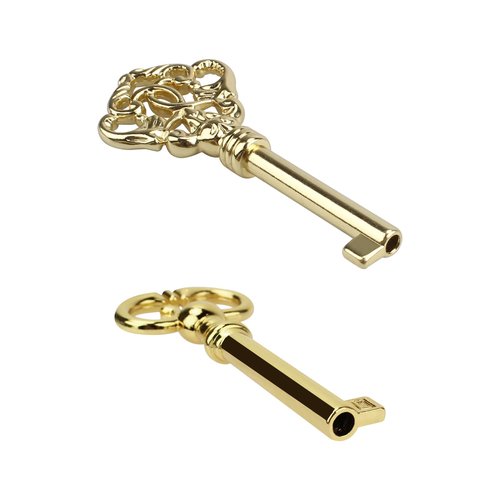 VIDABTE KYF2 KY7-2 Grandfather Clock Door Key,Solid Brass Skeleton Key for Ridgeway, Sligh, Emporer, Pearl, Seth Thomas, Grandfather Clock Doors, Cabinet Doors, Dresser Drawers, Desk