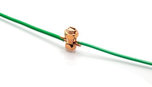 THE CIMPLE CO Size #8, 1 Pack - Copper Split Bolt Connector - Bonding Wire Connector - Grounding Split Bolt for Conductors - Copper Ground Bolt - Size S8, 1 Count