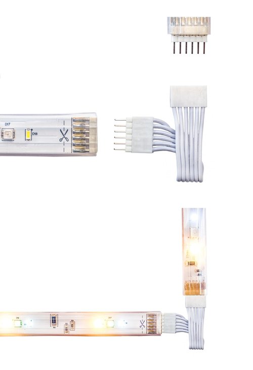 Litcessory Flexible Corner Connector/Extension Cable Compatible with Nanoleaf Essentials Lightstrip (2in, 4 Pack, White)