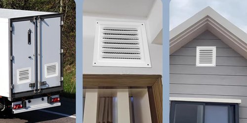 2pcs Attic Vent Soffit Vent Aluminum Wall Vent Metal Shed Vent Square Vent Louver Vent Grille with Built-in Insect Screen for Exterior Door House Attic Garage Ceiling (White 6" x 6"-2 Pack)