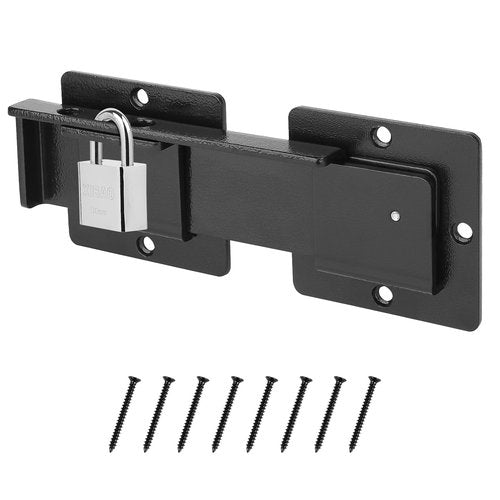 Kryonix 1 Pack 7.5" Flip Gate Latch Lock with 3 Hole, Heavy Duty Carbon Steel Door Latch for Outdoor Wooden Fence, 180°Adjustable Double Gate Latch for Sliding Swing Open Gate, Barn Door(Include lock)