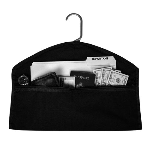 Diversion Hanger, Fireproof - Waterproof Hidden Pocket Safe Fits Under Hanging Clothes with Pocket | Secret Document Bag with Zipper, Storage Bag for Ver