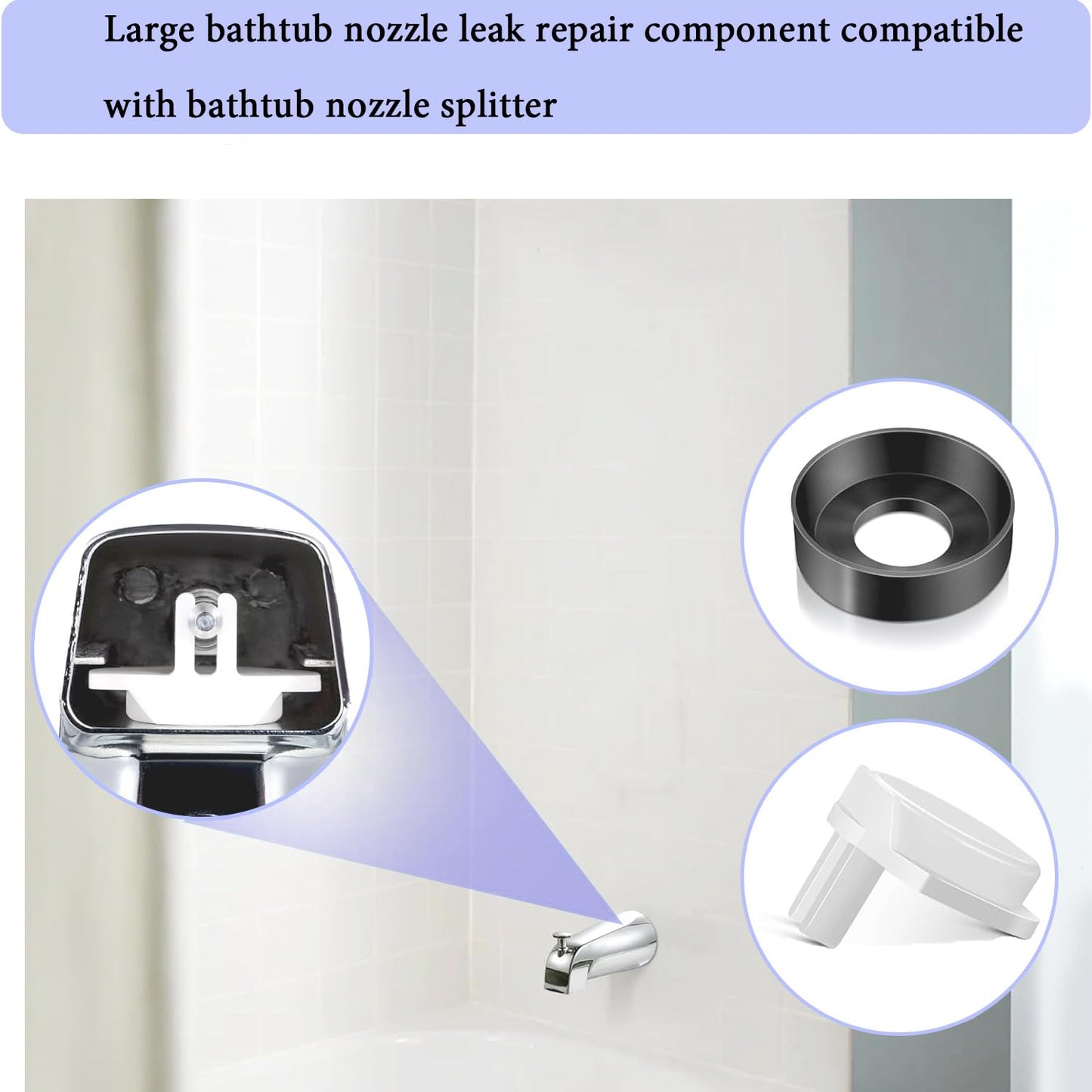 4 Sets Tub Spout Diverter Repair Kit, 101237 Cup Seal & Diverter Gate Compatible with Moen 3800 Tub Spout