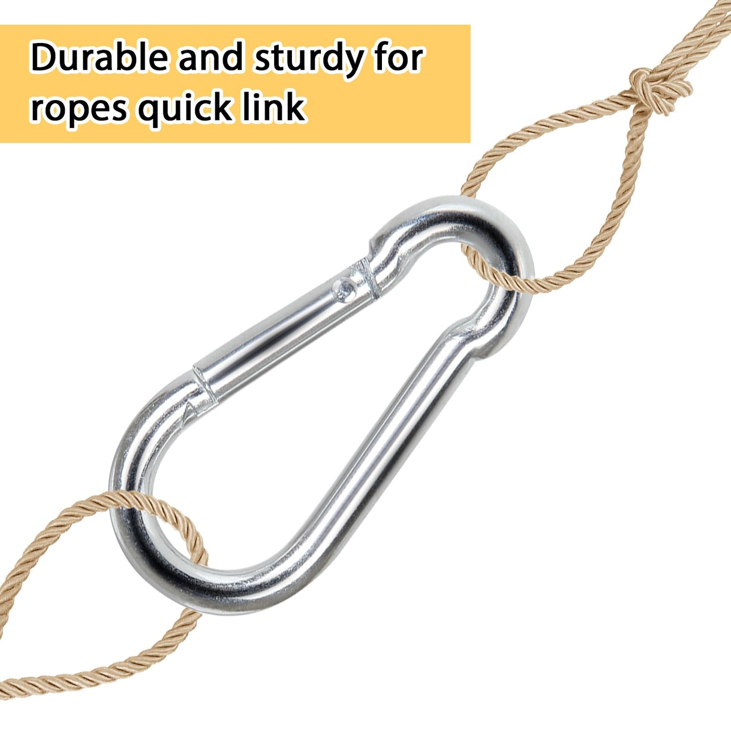 Acrux7 60Pcs M6 Carabiner Clip 2.5 Inch Heavy Duty Spring Snap Hook Small Carabiner Clips for Hammock, Swing, Fishing, Outdoor Camping, Hiking, Gym, 260LBS Holding Capacity