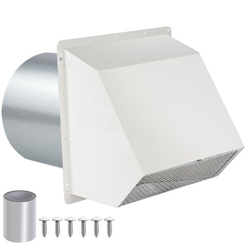 4" Dryer Vent Cover Outside,Dryer Exhaust Vent Cover Outdoor Dryer Vent Cover for Exterior Wall Vent Hood,Exterior Vent Cover for House Vent Range Hood AC Vent,Hooded Wall Vent with Screen&Damper