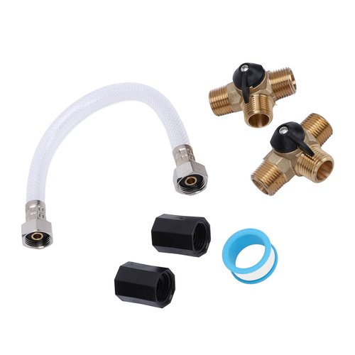 RV Water Heater Bypass Kit, Water Valve and Fitting Set Erosion Resisting 2 Female Connectors for RV System Maintenance