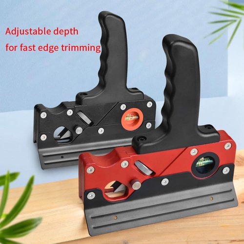 TIASOU Wood Planers for Woodworking, Chamfer Plane Woodworking Edge Corner Flattening Tool with Auxiliary Locator and Handles, Hand Chamfering Planer Suitable for Quick Edge Trimming of Wood(Red)