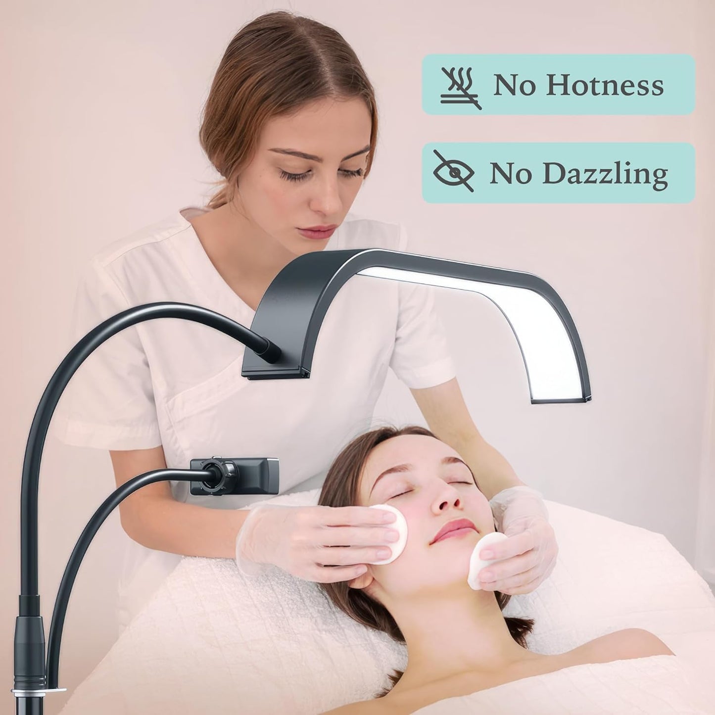 Hi_friend LED Floor Light, Half Moon Lamp for Lash Extension, Lighting for Beauty, Skincare, Lashes, Eyebrows, Filming Content Creation, Lash Lamp for Eyelash Tech