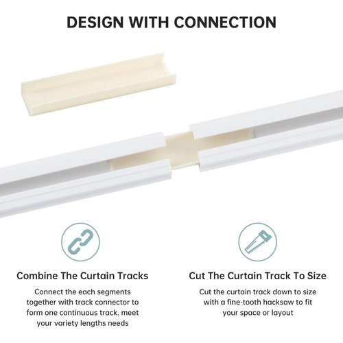 TYRON Adhesive Curtain Track Ceiling or Wall Mount(224"/ 18.7 FT), Ceiling Track Room Divider, Self Adhesive Curtain Rod No Drill, Screws or Tools, Window Drape Hangers No Damage