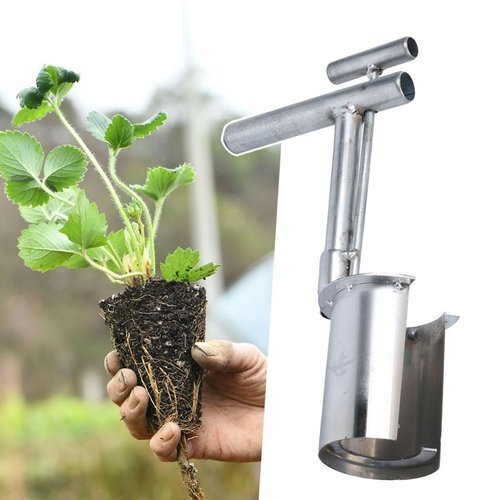 hcaklozgshi Bulb Planter Tool,Depth Mark Bulb Planter,Stainless Steel Bulb Planter Digger,Transplanter for Tulip Daffodils,Garden Accsesorie