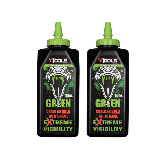 CE TOOLS COMBO Chalk EXTREME VISIBILITY Marking Chalk - (2-Count) 10 oz (283.5g) Give Me Two Bundle (Green)
