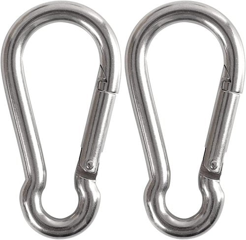 Maky Outdoors Heavy Duty Carabiners - 3.5" 660LB Weight Capacity Per Clip - Strong Spring Action Snap Hook Attachment, Anti-Rust - for Hammocks, Punching Bags, Swing Chairs, Gym Equipment (2 Pieces)