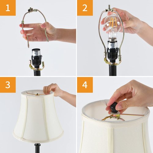 Smeike 2 Pack Vintage Style Buffet Table Lamp, Traditional Bedside Lamps, Tall Table Lamp Set of Two for Living Room, Bedroom