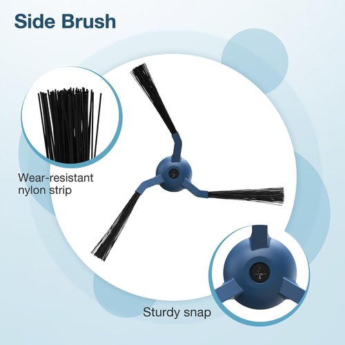 Replacement Accessories for Eufy X10 Pro Omni Robot Vacuum Cleaner, 2 Main Roller Brush, 6 Dust Bags 4 Side Brushes 4 Filters 4 Mop Pads 1 Screwdriver 1 Clean too