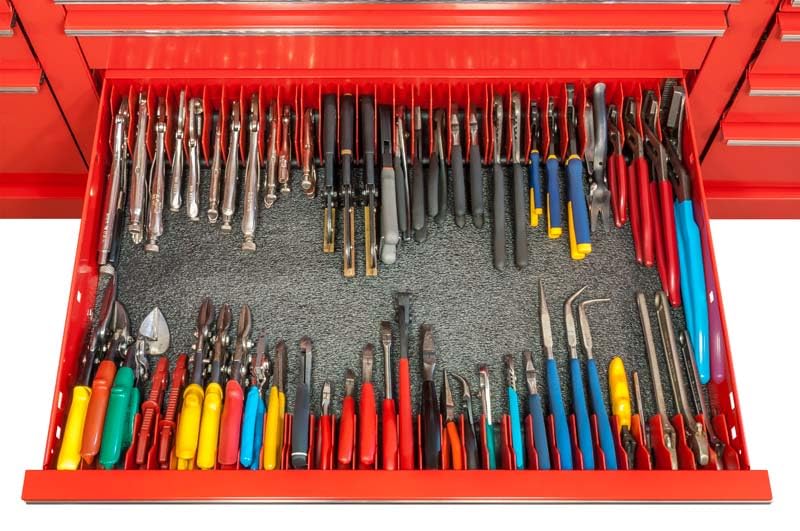 Ernst Manufacturing Plier Pro Premium No-Slip Plier Organizer, Holds 10 Tools (Red)
