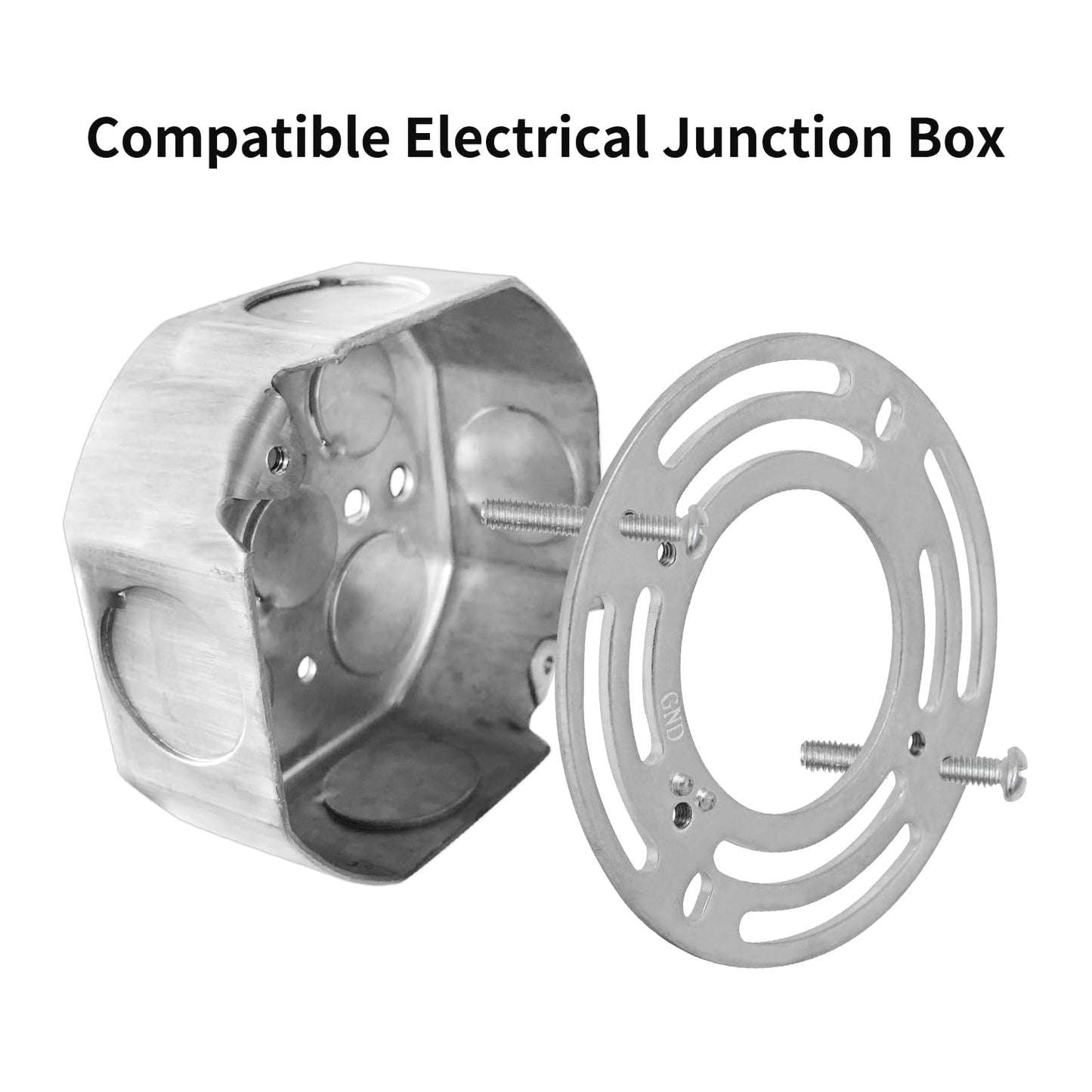 GNOLAK 6 Pack Universal Light Fixture Mounting Bracket Heavy Duty 50 LB Rated, 4 Inches Diameter Steel Round Light Crossbar Black Acorn Cap Nuts for Ceiling Pendant Light Chandelier Wall sconces