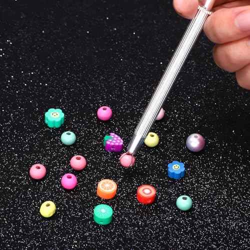 4PCS Grabber Tool Holder Set Jeweler's Pick Up Sprinkle Pen 4 Claw Piercing Ball with Prongs Precision Stainless Steel Jewelry Locking Tweezers for Tiny Objects Ic Chips Electronic Components