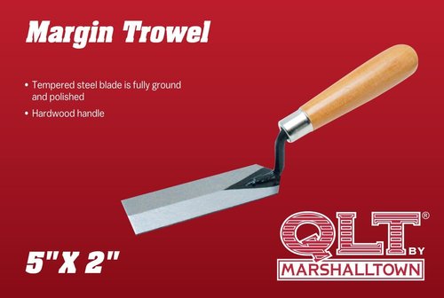 Marshalltown Masonry Margin Trowel, 5 Inches by 2 Inches, Carbon Steel Blade, Wood Handle, 97
