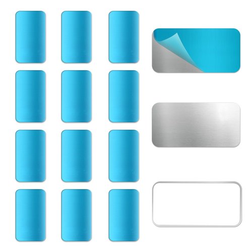 Gfdoso 12 Pcs Under Cabinet Light Magnetic Strip, Replacement Magnetic Strips with Adhesive Backing for Cabinet Lights - Iron Sheet for Cabinet Lighting(3CM×1.7CM Not Magnets)