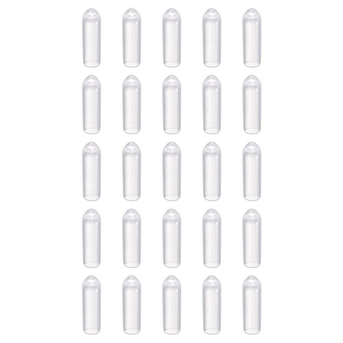 HARFINGTON 100pcs Round Rubber End Caps 3mm ID Bolt Covers Caps Vinyl Rubber Flexible Screw Thread Protectors for Metal Tube Rod Bolts, Translucent