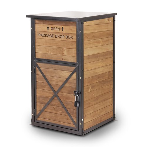 Suumerpety Package Delivery Boxes for Outside Metal Frame Large Parcel Drop Box with Combination Lock and One-Way Access Channel, Secure Anti Theft Mailboxes for Porch Curbside