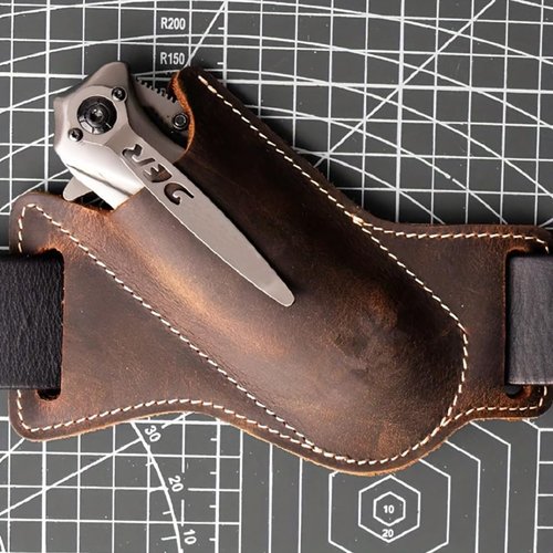 Multipurpose Folding Cutter Case Pu Leather Pocket Tool Belt Bag Sheath Organizers for Outdoor Camping